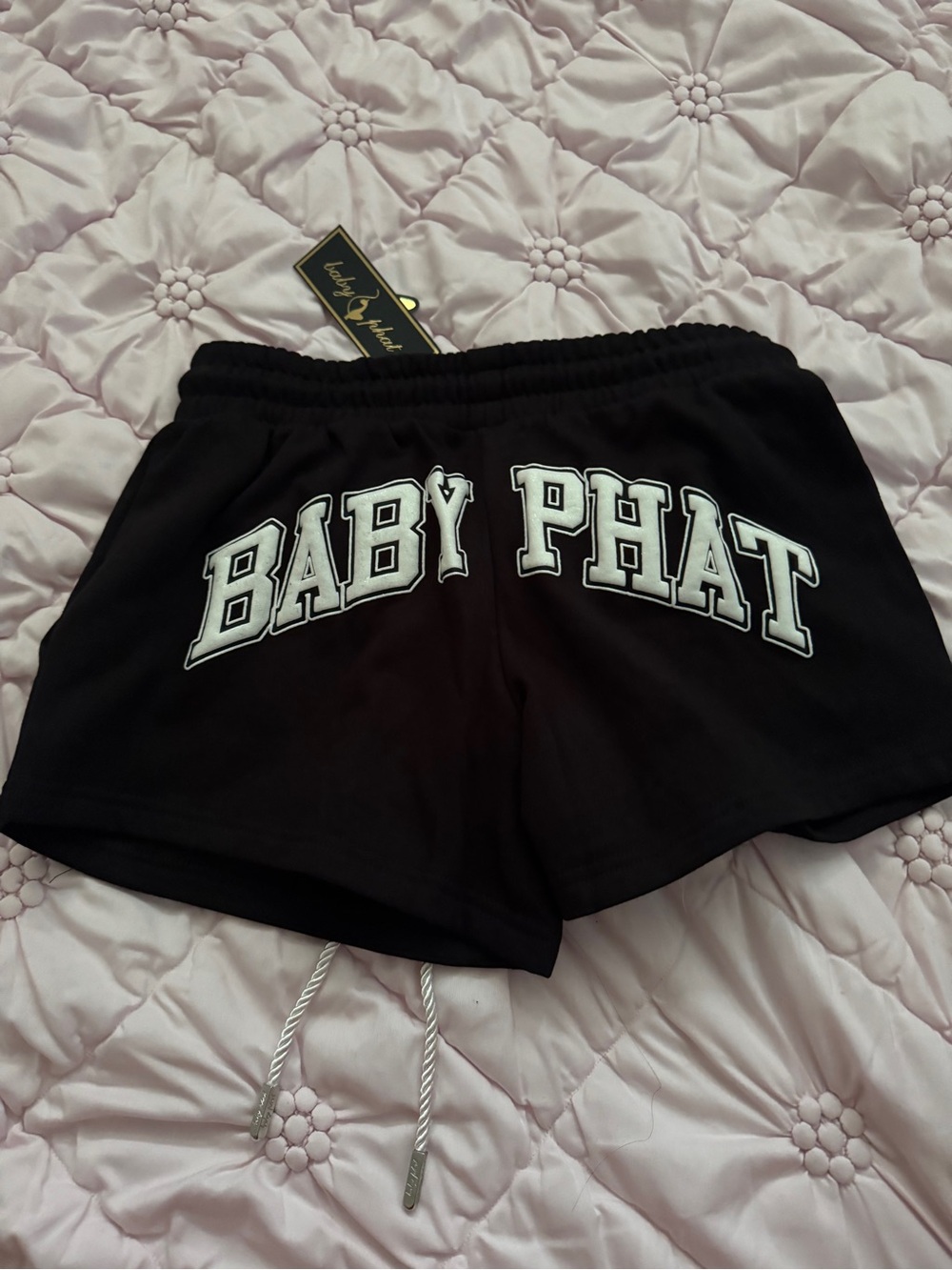Baby Phat Black Logo Lounge Shorts
